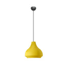 Contemporary Metal Gourd Pendant Ceiling Light - 1 Light - Grey/Black/Yellow Yellow