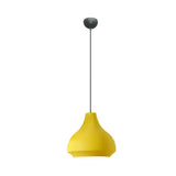 Contemporary Metal Gourd Pendant Ceiling Light - 1 Light - Grey/Black/Yellow Yellow
