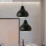 Contemporary Metal Gourd Pendant Ceiling Light - 1 Light - Grey/Black/Yellow