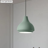 Contemporary Metal Gourd Pendant Ceiling Light - 1 Light - Grey/Black/Yellow