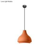 Contemporary Metal Gourd Pendant Ceiling Light - 1 Light - Grey/Black/Yellow
