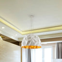 Contemporary Metal Hanging Ceiling Pendant Light In Black/White White