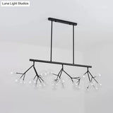 Contemporary Metal Hanging Chandelier With Black Finish - 27 Bubbles Island Lighting