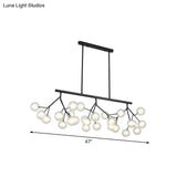 Contemporary Metal Hanging Chandelier With Black Finish - 27 Bubbles Island Lighting