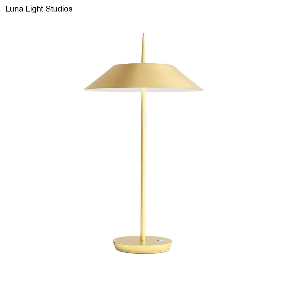 Contemporary Metal Led Cone Table Lamp - Black/White/Gold Ideal For Living Room