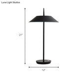 Contemporary Metal Led Cone Table Lamp - Black/White/Gold Ideal For Living Room