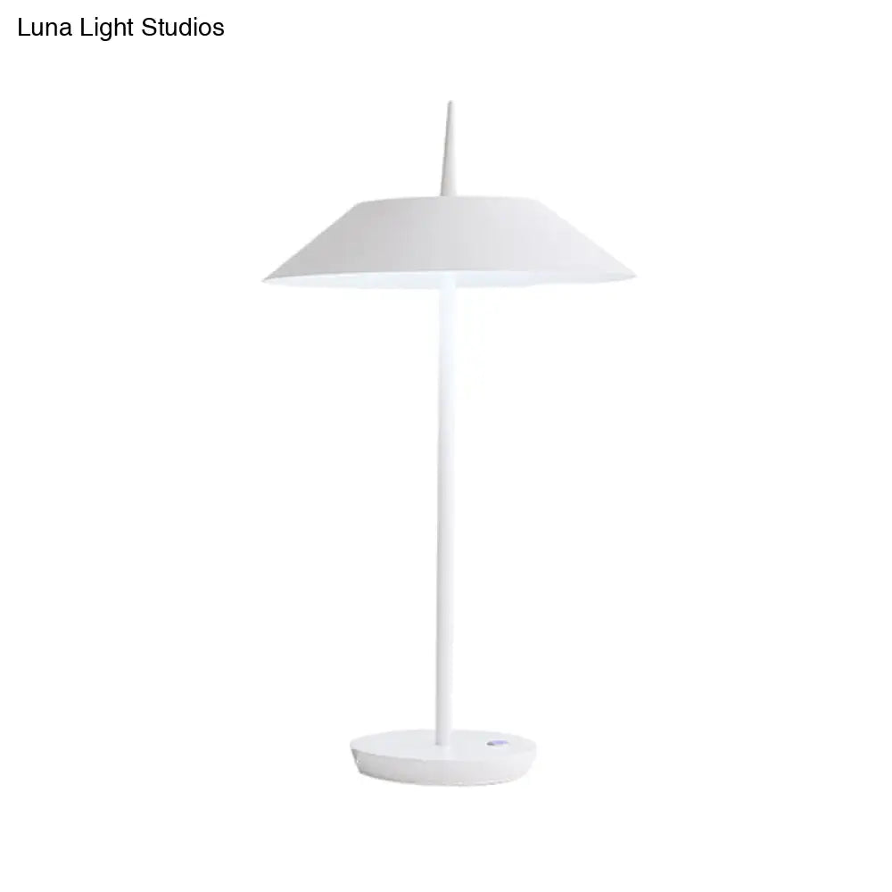 Contemporary Metal Led Cone Table Lamp - Black/White/Gold Ideal For Living Room