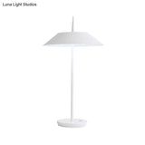 Contemporary Metal Led Cone Table Lamp - Black/White/Gold Ideal For Living Room
