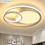 Contemporary Metal Led Flush Mount Ceiling Lamp - White/Black 16’/19’/23.5’ Wide