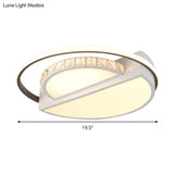 Contemporary Metal Led Flush Mount Ceiling Light For Bedroom - White