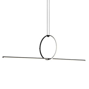 Contemporary Metal Led Hanging Pendant Light For Offices - Black / Warm 51