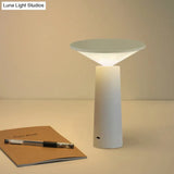 Contemporary Metal Led Nightstand Lamp With Plastic Shade - White Tower Design For Reading Books