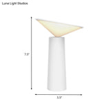Contemporary Metal Led Nightstand Lamp With Plastic Shade - White Tower Design For Reading Books