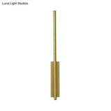 Contemporary Metal Linear Wall Sconce Lighting - Elegant Gold Led Fixture For Bedroom