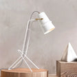 Contemporary Metal Nightstand Lamp With Wide Flare Design - 1-Bulb Reading Light In White