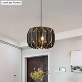 Contemporary Metal Pendant Lamp for Restaurants - Black/Silver Origami Design