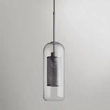 Contemporary Metal Pendant Light With Glass Shade For Dining Room Silver / Small Tube