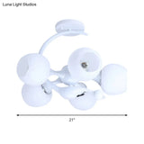 Contemporary Metal Pendant Light With Spherical Shade - 5 Bulbs White Ideal For Office Décor