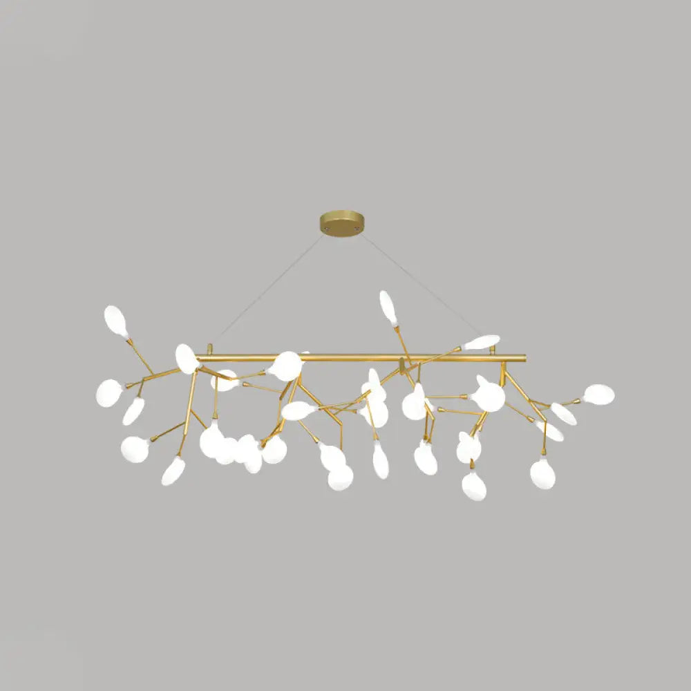 Contemporary Metal Pendant Lighting With Round Canopy For Bedroom - Island Branch Design 36 / Gold