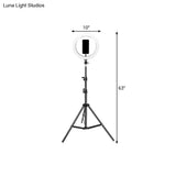 Contemporary Metal Round Make-Up Light With Usb Port Led Fill Flash Lamp - Black 63/75 Long