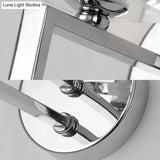 Contemporary Metal Wall Sconce - Cubic Design With Clear Crystal Block Chrome Finish