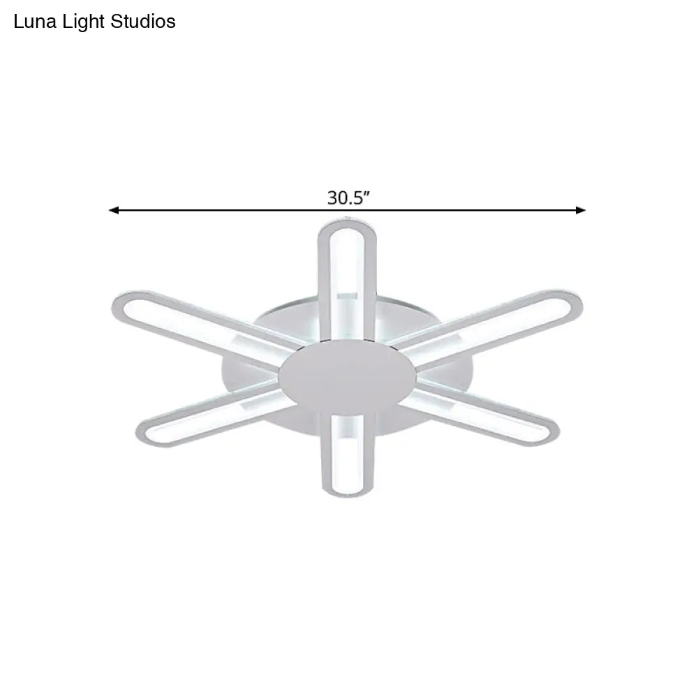 Contemporary Metallic Blossom Flush Mount Led Light In Warm/White - 29.5’/34’/30.5’ Wide