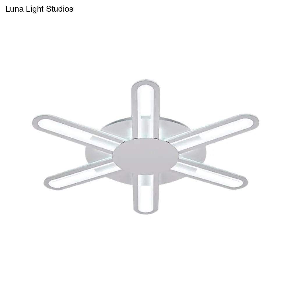 Contemporary Metallic Blossom Flush Mount Led Light In Warm/White - 29.5’/34’/30.5’ Wide