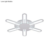 Contemporary Metallic Blossom Flush Mount Led Light In Warm/White - 29.5’/34’/30.5’ Wide