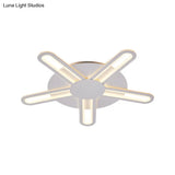 Contemporary Metallic Blossom Flush Mount Led Light In Warm/White - 29.5’/34’/30.5’ Wide