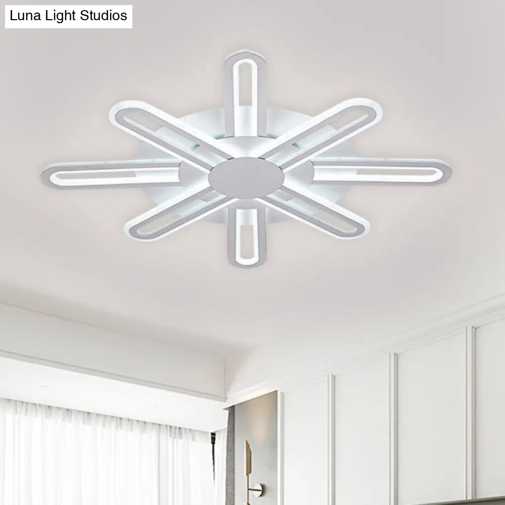 Contemporary Metallic Blossom Flush Mount Led Light In Warm/White - 29.5’/34’/30.5’ Wide