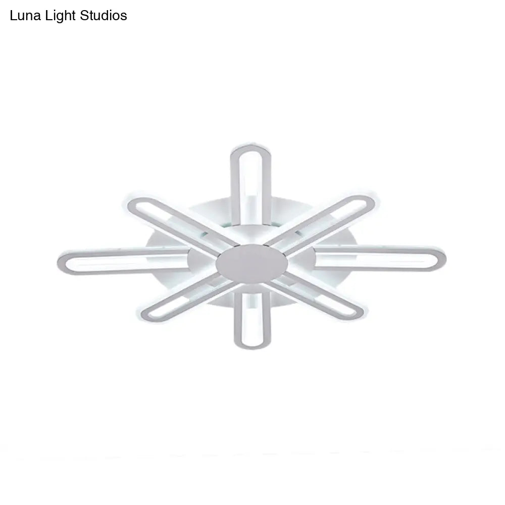 Contemporary Metallic Blossom Flush Mount Led Light In Warm/White - 29.5’/34’/30.5’ Wide