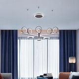 Contemporary Metallic Led Crossed Bar Chandelier Light In Warm/White Coffee / White