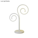 Contemporary Metallic Swirling Nightstand Lamp - Black/White/Gold Led Desk Light