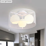 Contemporary Milk Glass Dome Flushmount: 3 - Head Flush Mount Ceiling Light With Black/White Drum