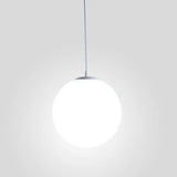 Contemporary Milky Glass Orb Pendant Light With 1-Bulb Suspension - Modern Style Fixture