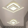 Contemporary Mini Round/Square Flush Mount Ceiling Light In Black/White With Metal Finish - Led