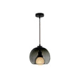 Contemporary Minimalist Glass Globe Pendant Light - Indoor Hanging Lamp Smoke Gray