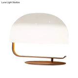 Contemporary Mushroom Night Table Lamp In White/Brown