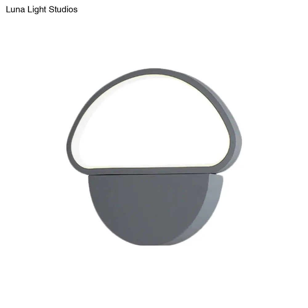 Contemporary Mushroom-Shaped Led Wall Lamp Sconce In Grey Acrylic For Bedroom Mounting
