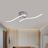 Contemporary Nickel Semi Flush Led Flushmount For Living Room - Warm/White Light / Warm