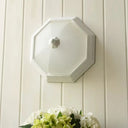 Contemporary Octagonal Glass Ceiling Light - Perfect For Child’s Bedroom White
