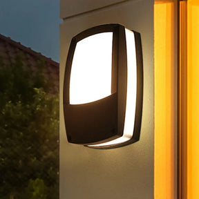 Contemporary Outdoor Black Led Wall Lamp - Acrylic Mount Light Fixture