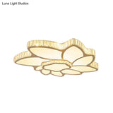 Contemporary Petal Flush Mount Light With Crystal Deco In White - Ideal For Hotel Ceiling