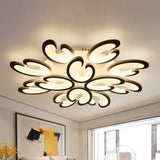 Contemporary Petal Semi Flush Chandelier: Acrylic 6/9/15-Bulb Ceiling Mount Light For Living Rooms