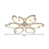 Contemporary Petal Semi Flush Chandelier: Acrylic 6/9/15-Bulb Ceiling Mount Light For Living Rooms