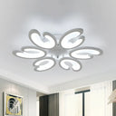 Contemporary Petal Semi Flush Chandelier: Acrylic 6/9/15-Bulb Ceiling Mount Light For Living Rooms