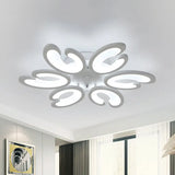 Contemporary Petal Semi Flush Chandelier: Acrylic 6/9/15-Bulb Ceiling Mount Light For Living Rooms