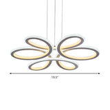 Contemporary Petals Led Chandelier Pendant For Dining Room - Warm/White Light