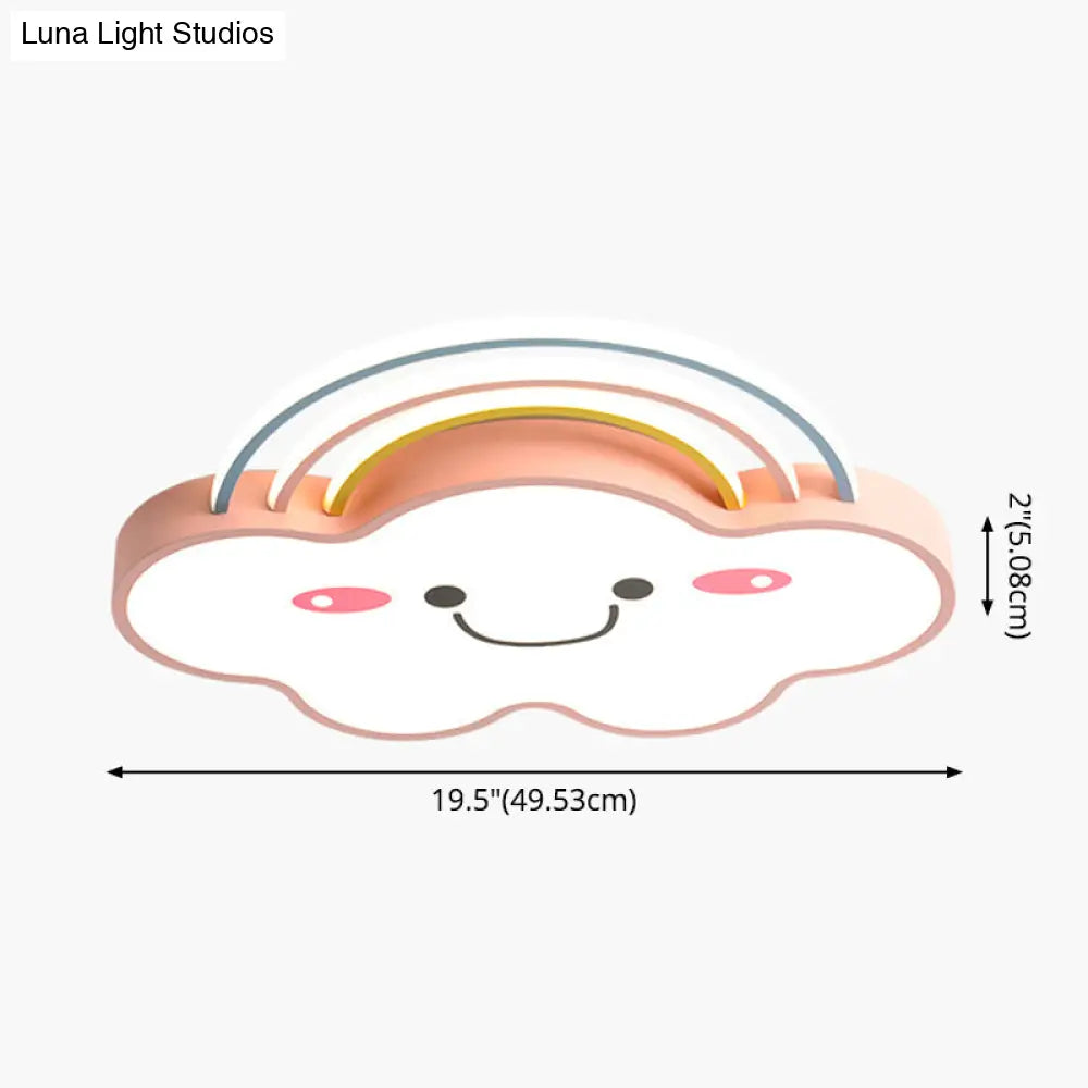 Contemporary Pink Rainbow & Cloud Led Ceiling Lamp - Acrylic Flushmount Light
Note: Seo Optimization