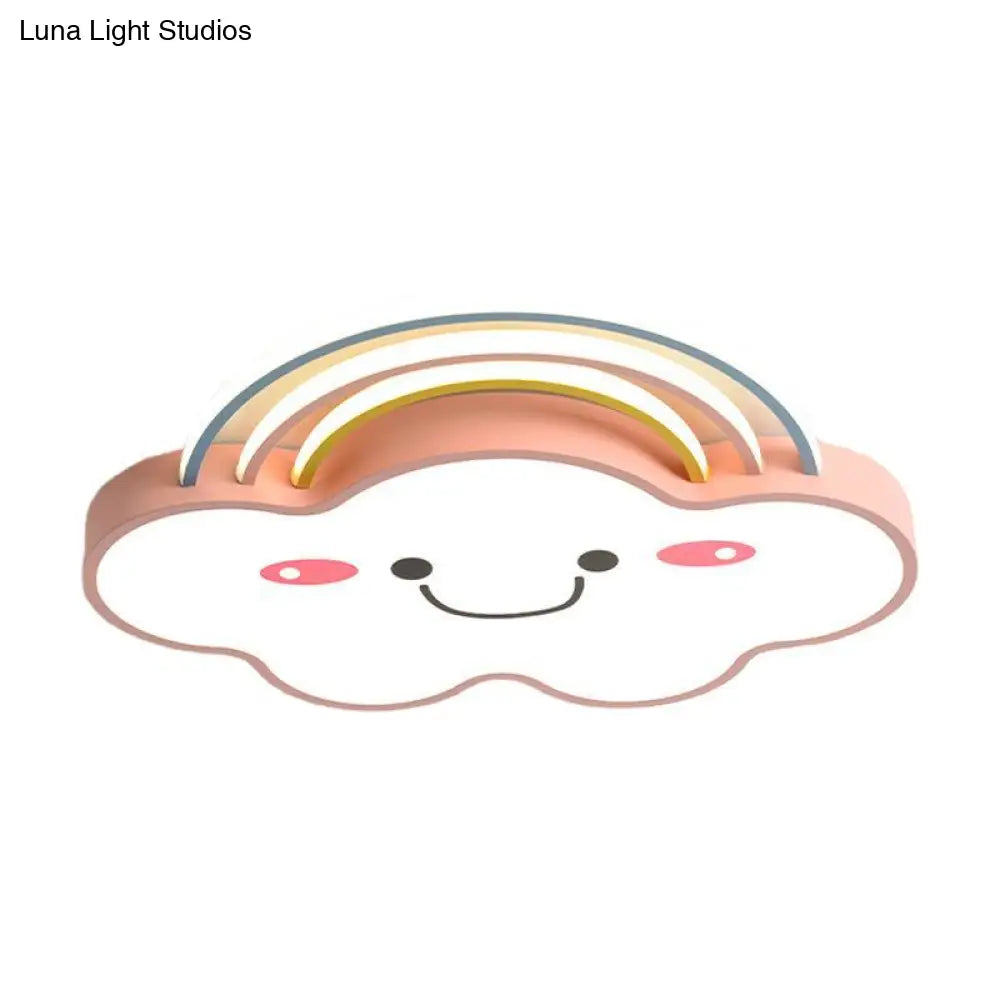 Contemporary Pink Rainbow & Cloud Led Ceiling Lamp - Acrylic Flushmount Light
Note: Seo Optimization